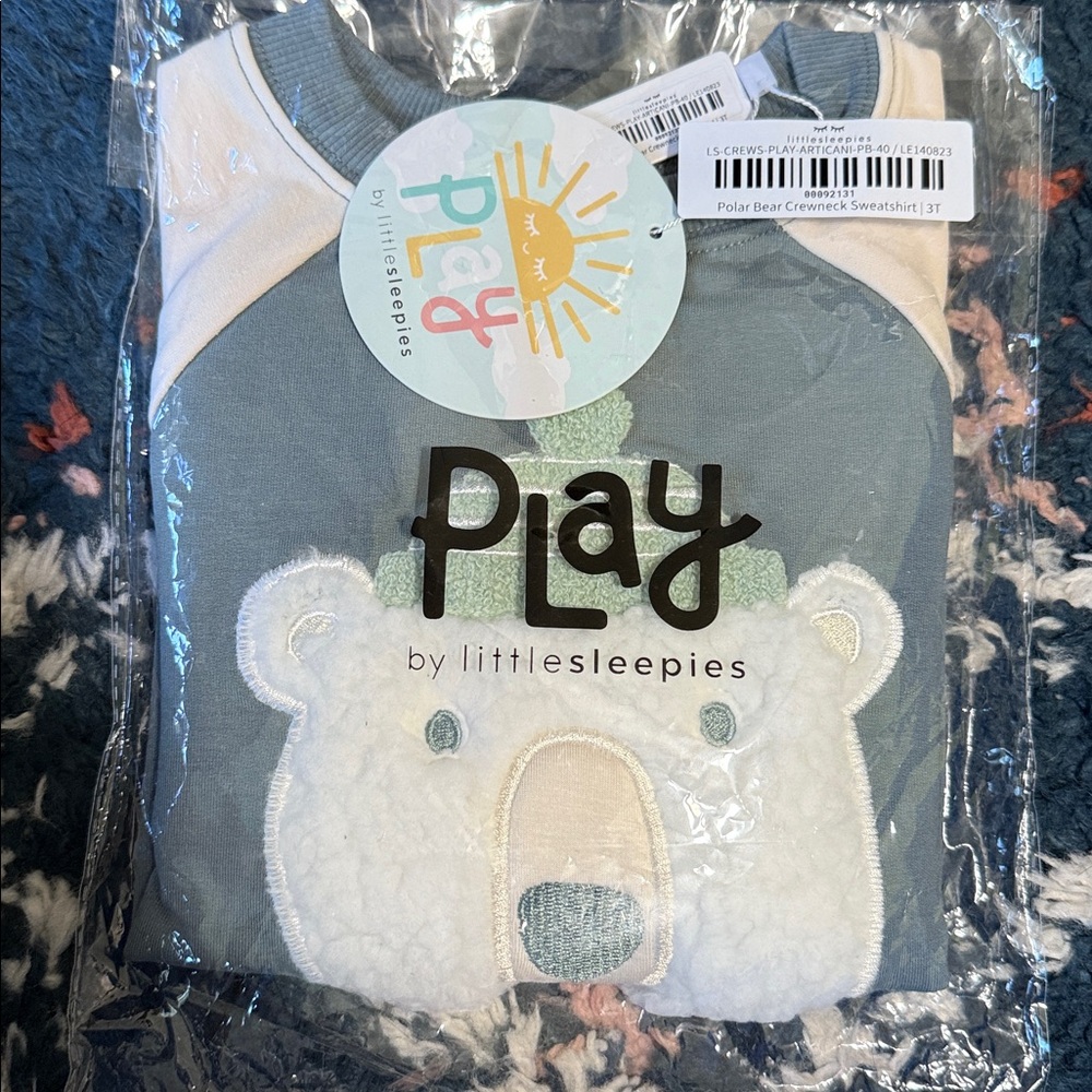 Little Sleepies Blue and White Polar Bear Sweatshirt